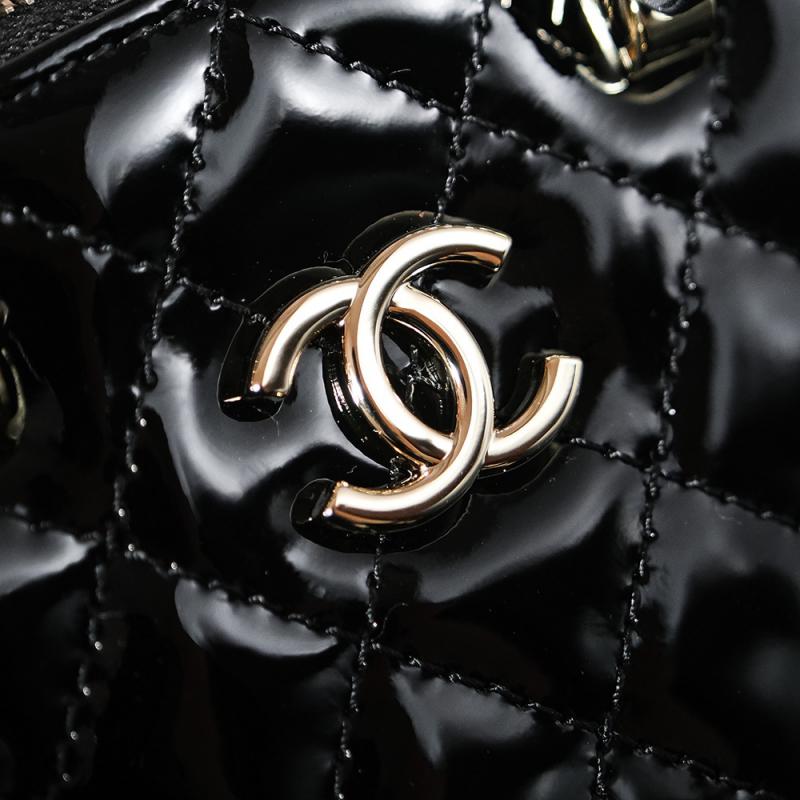 Chanel Patent Leather Mini Tote Black AS3354