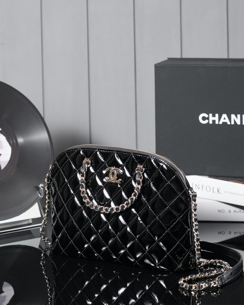 Chanel Patent Leather Small Tote Black AS3969