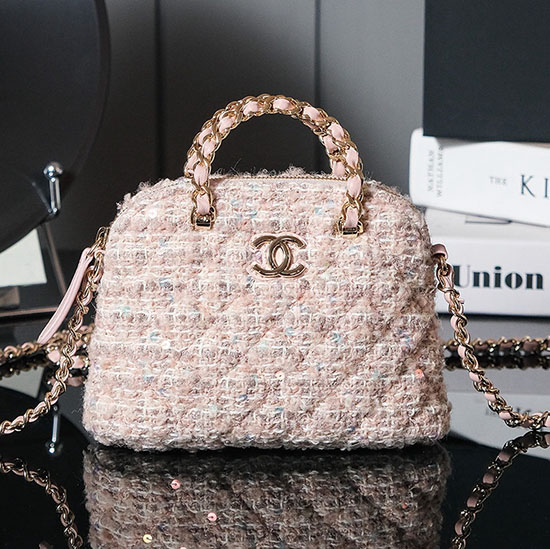 Chanel Wool Mini Tote Pink AS3354