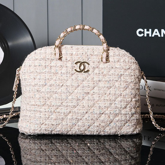 Chanel Wool Small Tote Pink AS3969