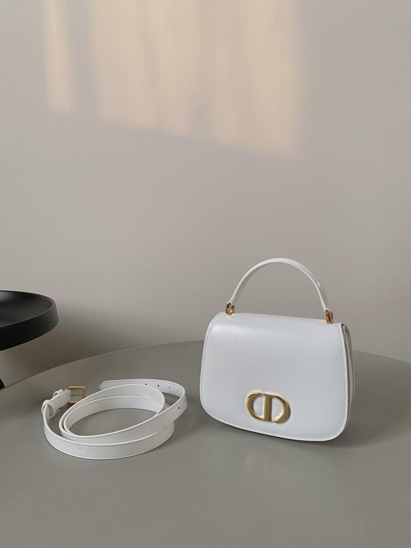 Dior Medium 30 Montaigne Avenue Top Handle Bag M9371 White