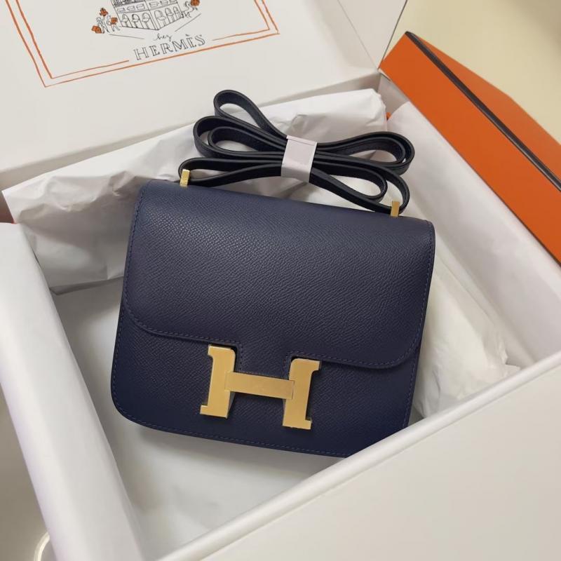 Hermes Epsom Leather Constance Bag HCE1923 Blue Saphir