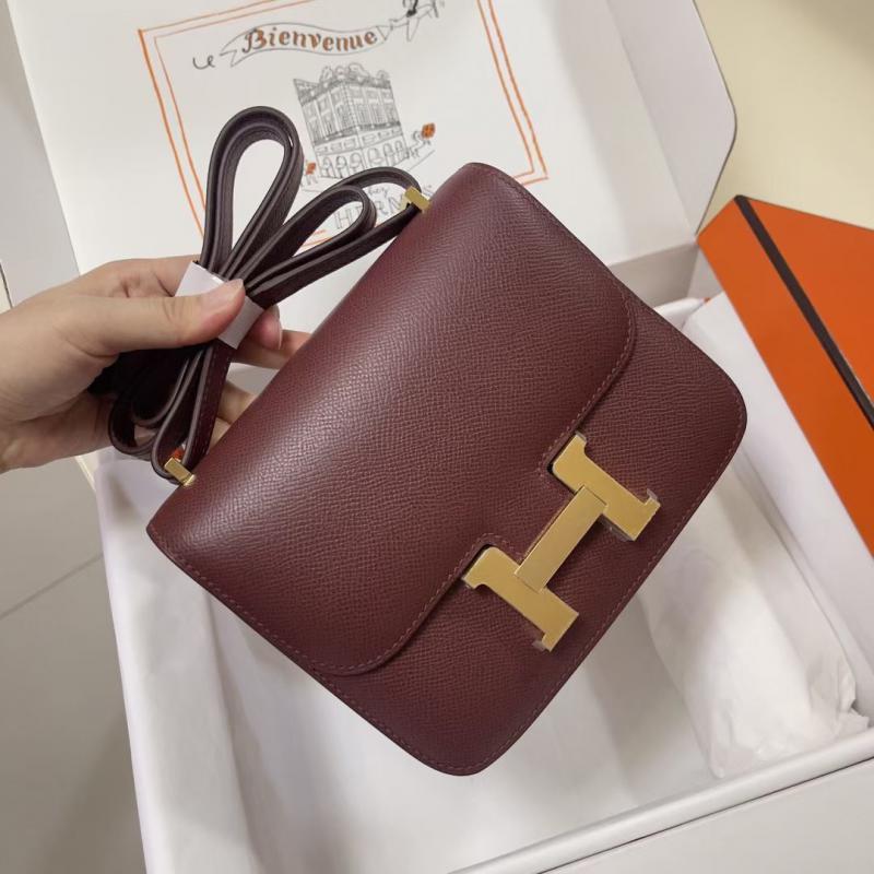 Hermes Epsom Leather Constance Bag HCE1923 Burgundy