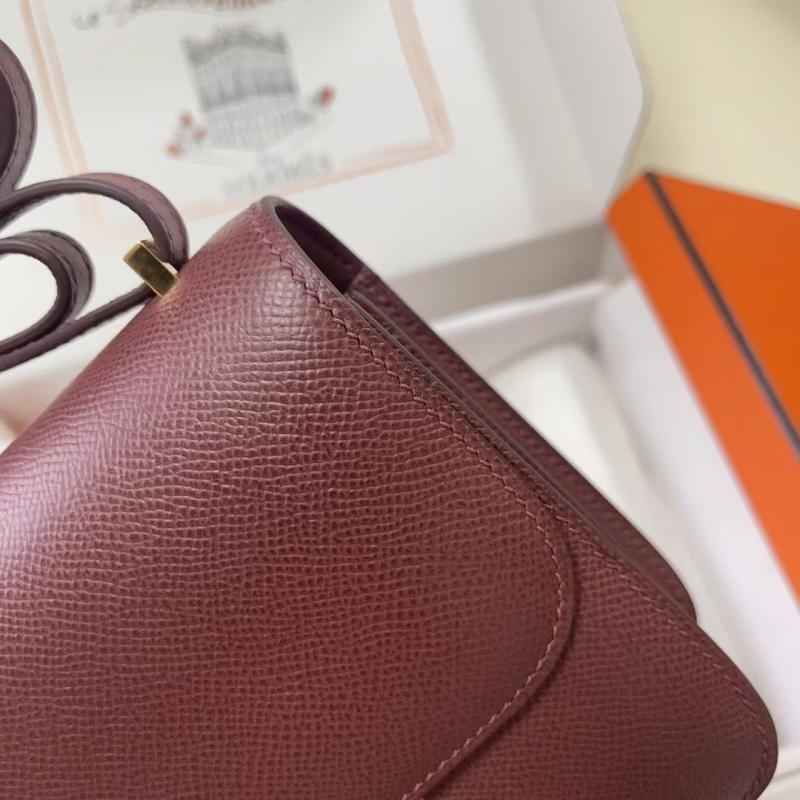 Hermes Epsom Leather Constance Bag HCE1923 Burgundy