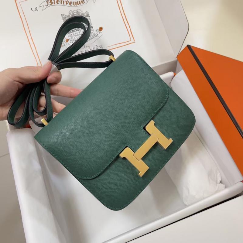 Hermes Epsom Leather Constance Bag HCE1923 Malachite