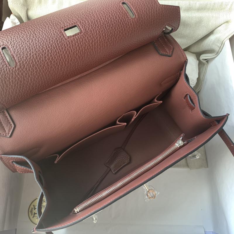 Hermes Taurillon Clemence Jypsiere 28 HJ28 Burgundy