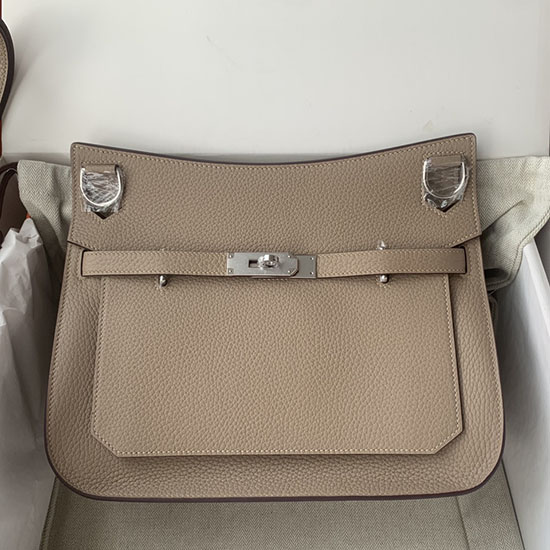 Hermes Taurillon Clemence Jypsiere 28 HJ28 Gris Tourterelle