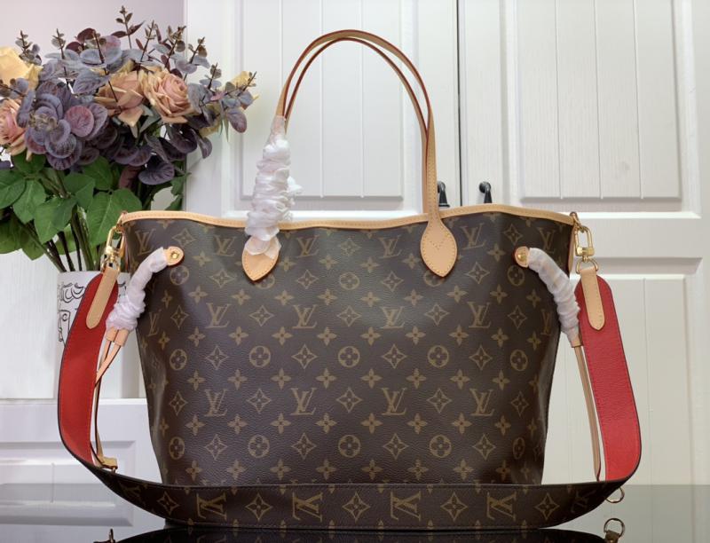 Louis Vuitton Neverfull MM with Strap M12096 Red