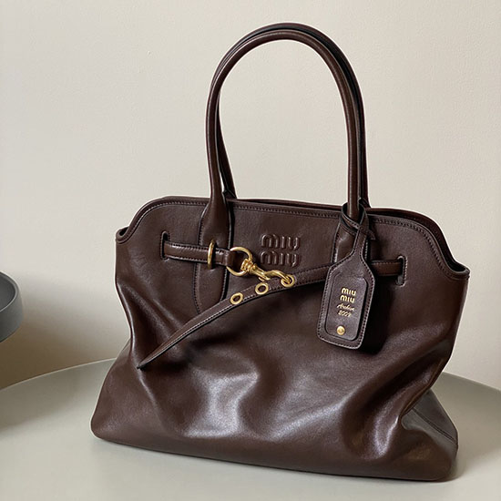 Miu Miu Aventure Nappa Leather Bag Briarwood 5BG291