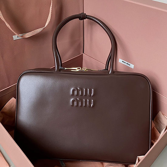 Miu Miu Leather Beau bag Briarwood 5BB117