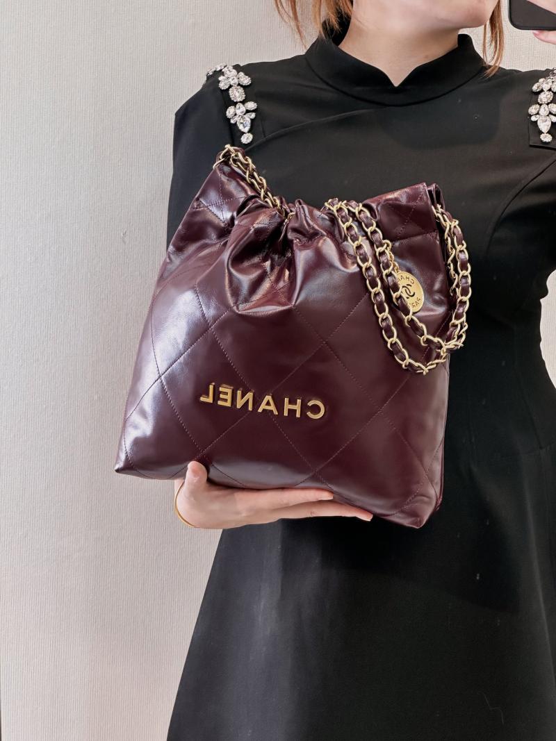 Small Chanel 22 Handbag AS3260 Burgundy