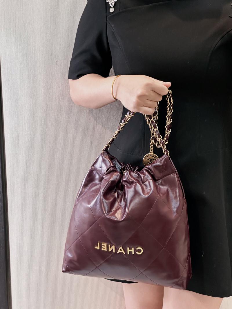 Small Chanel 22 Handbag AS3260 Burgundy