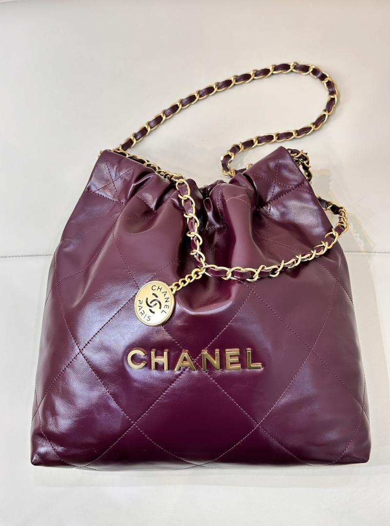 Small Chanel 22 Handbag AS3260 Burgundy