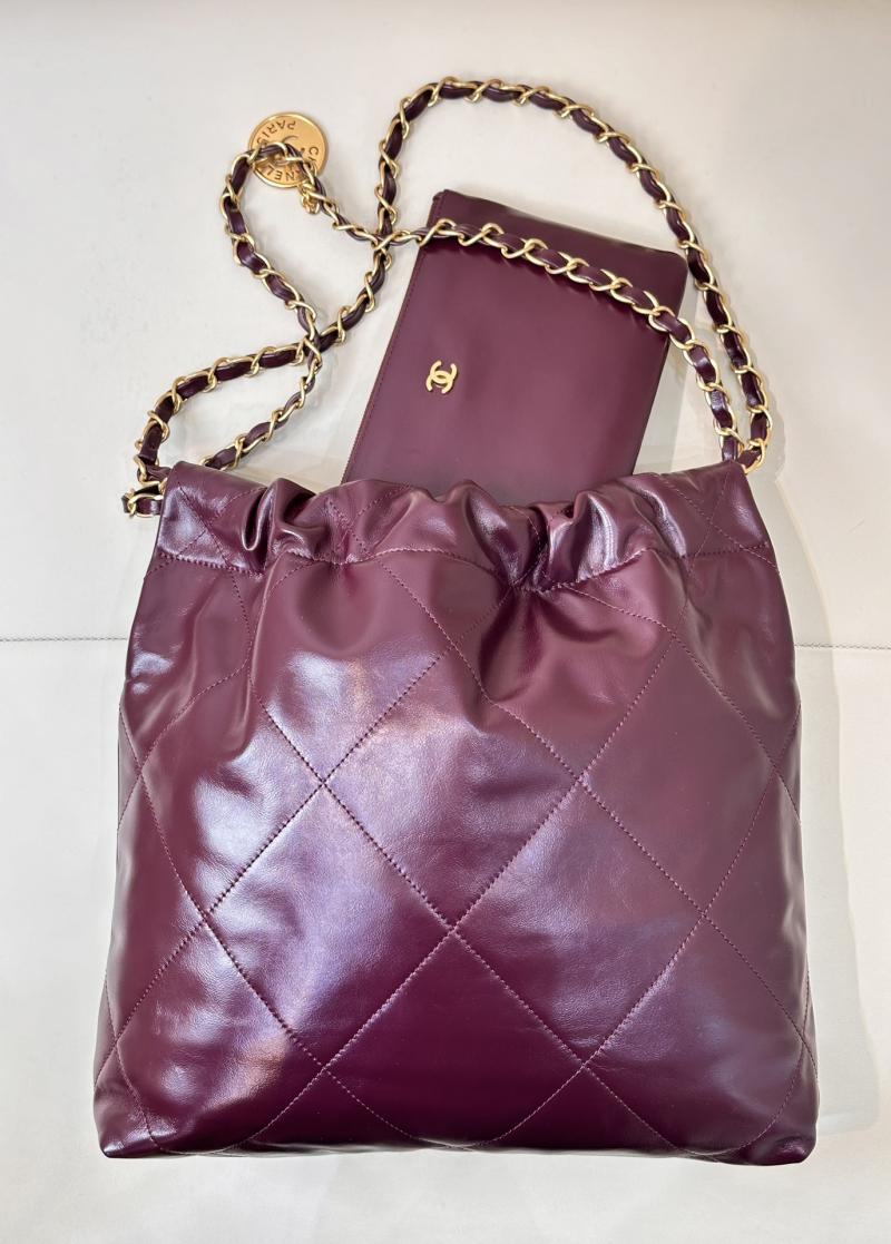 Small Chanel 22 Handbag AS3260 Burgundy