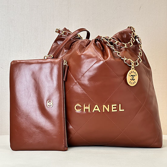 Small Chanel 22 Handbag AS3260 Tan