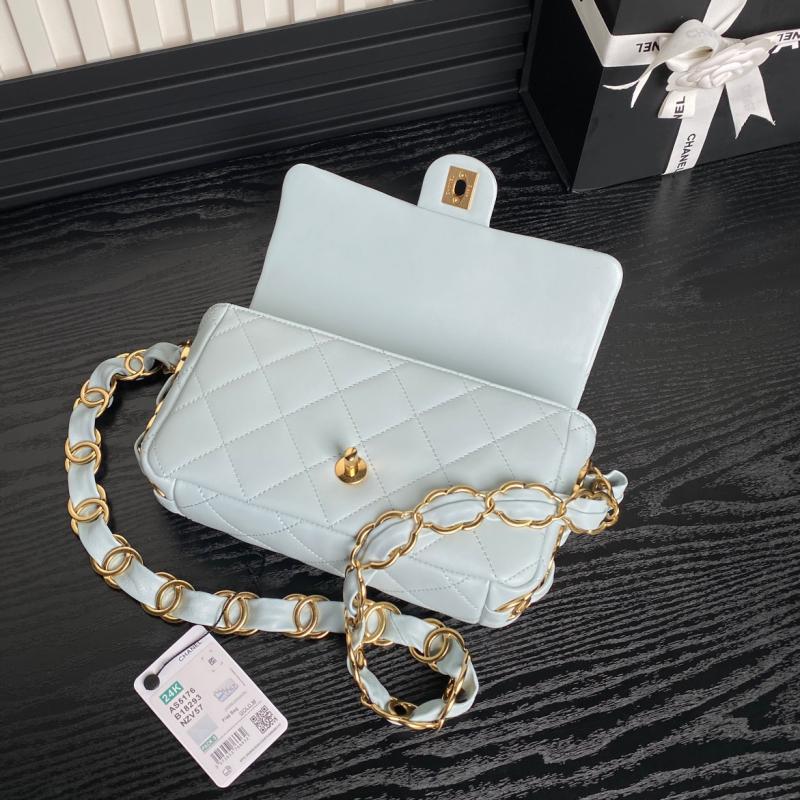 Small Chanel Lambskin Flap Bag AS5167 Light Blue