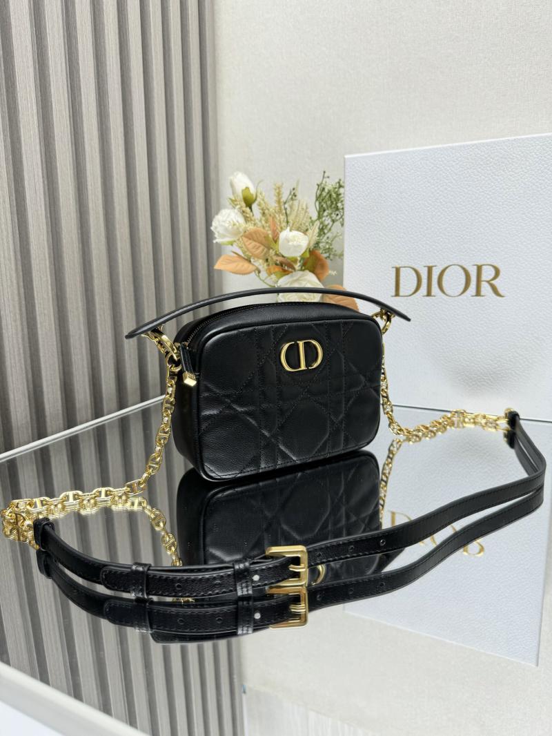 Small Dior Caro Top Handle Camera Bag M3352 Black