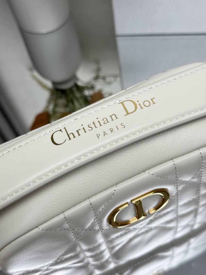 Small Dior Caro Top Handle Camera Bag M3352 White