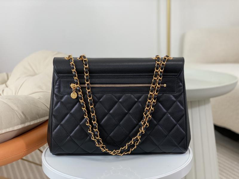 Vintage Chanel Calfskin Flap Bag Black A2215