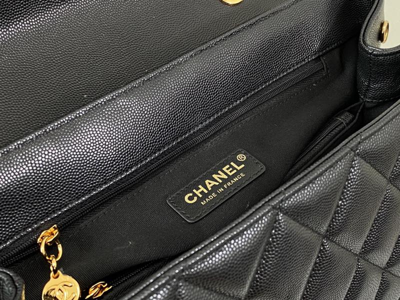 Vintage Chanel Calfskin Flap Bag Black A2215