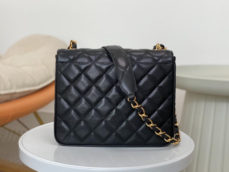 Vintage Chanel Calfskin Flap Bag Black A2218