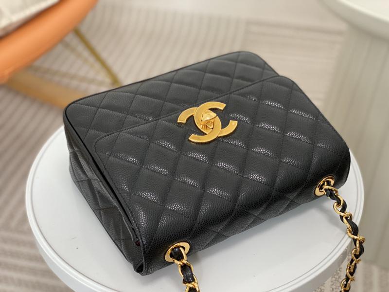 Vintage Chanel Calfskin Flap Bag Black A2218