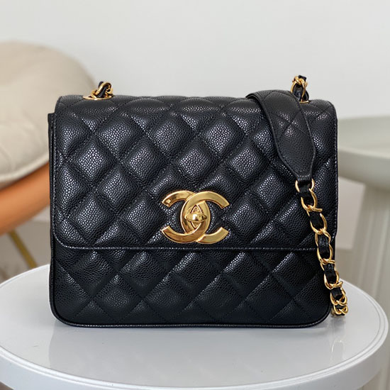 Vintage Chanel Calfskin Flap Bag Black A2218