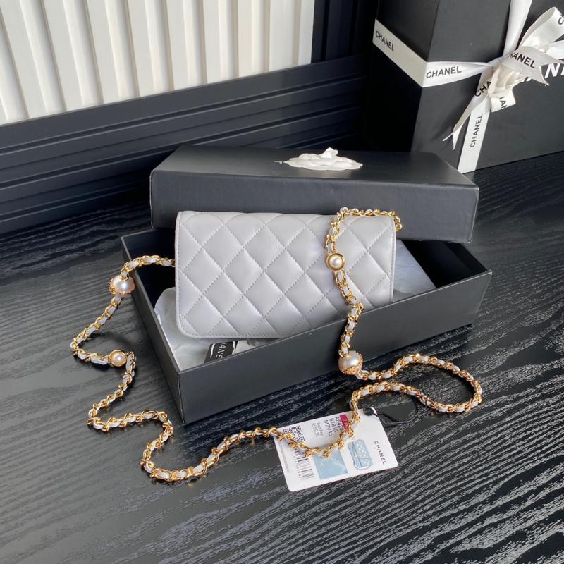 Chanel Flap Phone Holder With Chain AP4284 Grey