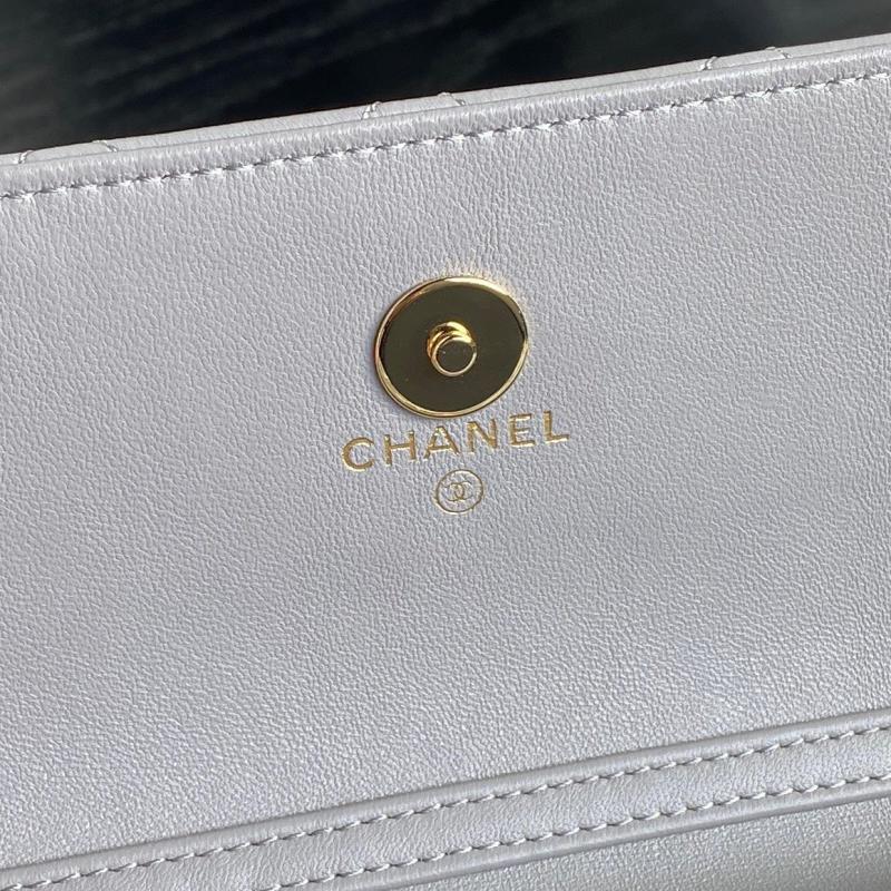 Chanel Flap Phone Holder With Chain AP4284 Grey