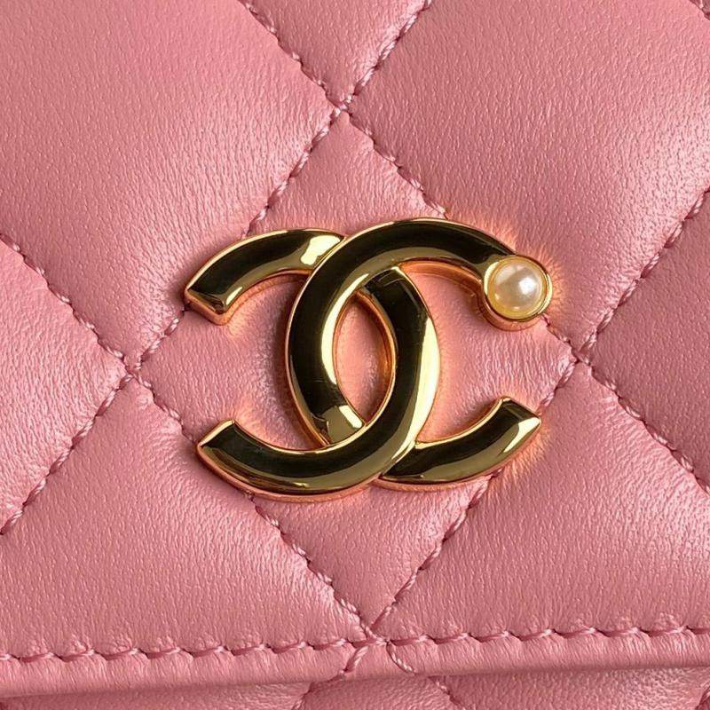 Chanel Flap Phone Holder With Chain AP4284 Pink