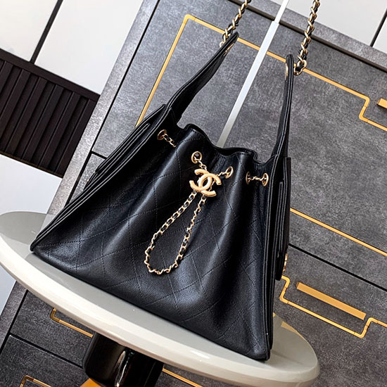 Chanel Grained Leather Shoulder Bag Black A99921