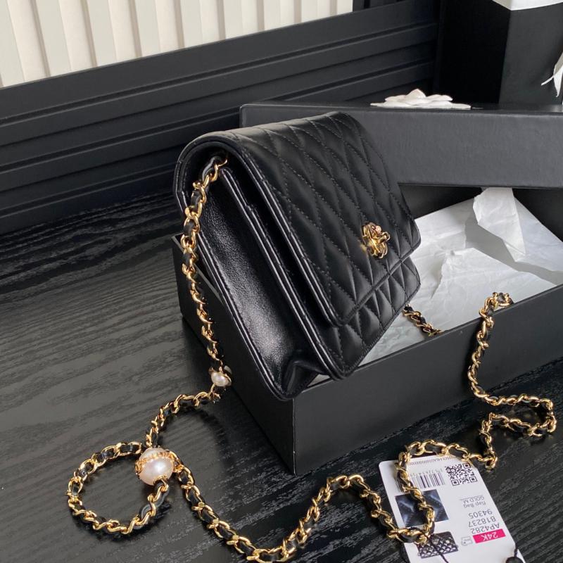 Chanel Lambskin WOC Chain Wallet AP4282 Black