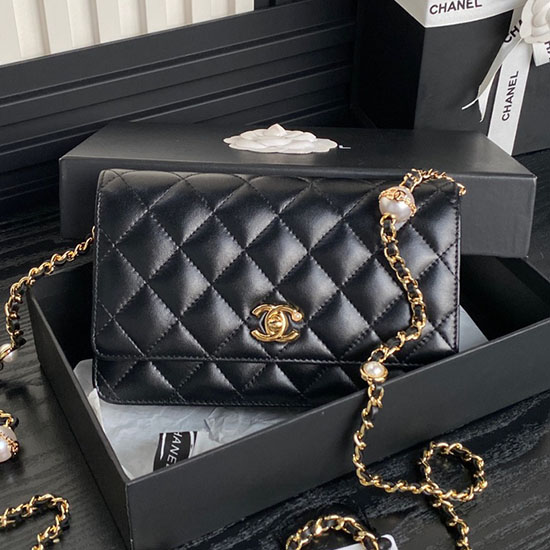 Chanel Lambskin WOC Chain Wallet AP4282 Black