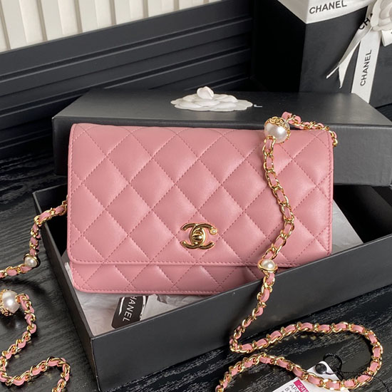 Chanel Lambskin WOC Chain Wallet AP4282 Pink