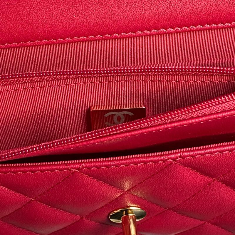 Chanel Lambskin WOC Chain Wallet AP4282 Red