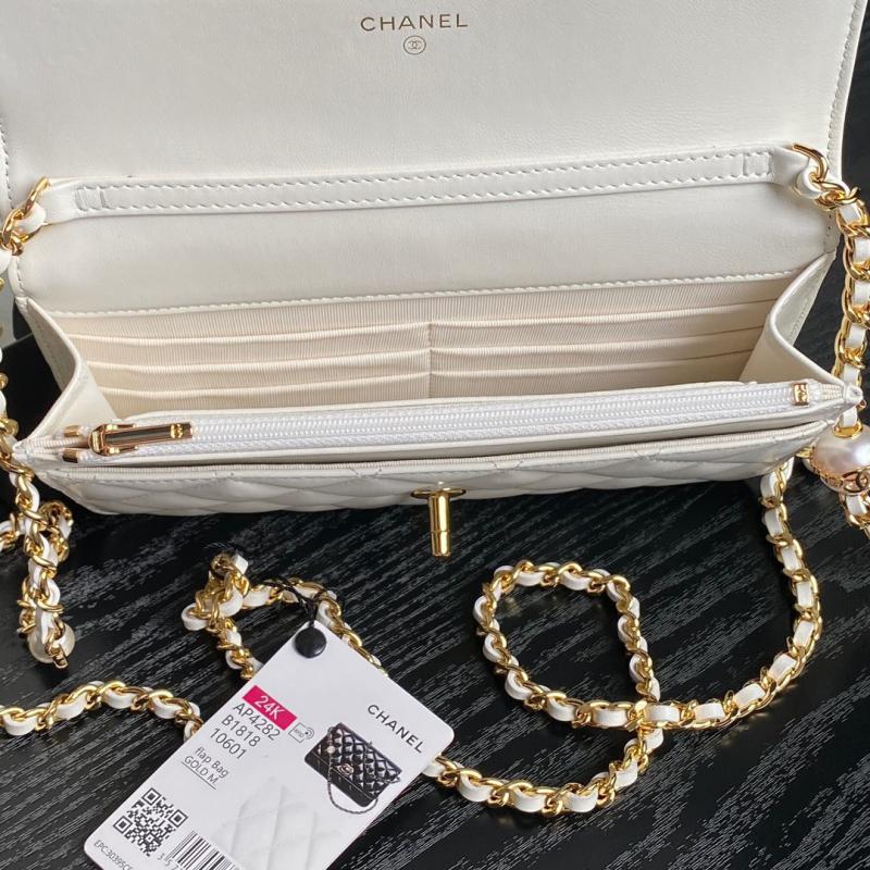 Chanel Lambskin WOC Chain Wallet AP4282 White