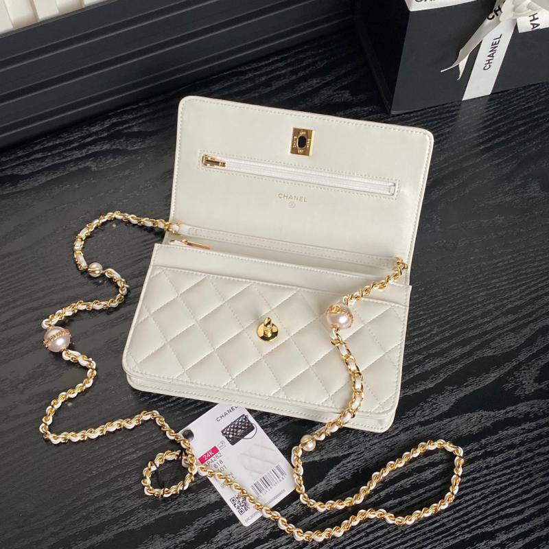 Chanel Lambskin WOC Chain Wallet AP4282 White