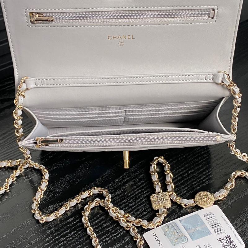 Chanel Lambskin WOC Chain Wallet AP4299 Grey