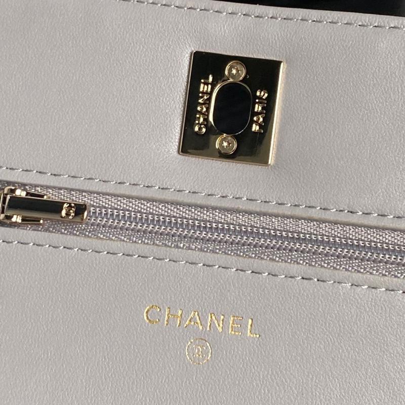 Chanel Lambskin WOC Chain Wallet AP4299 Grey