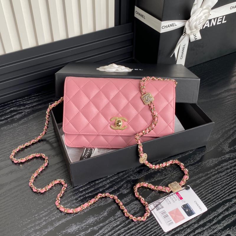 Chanel Lambskin WOC Chain Wallet AP4299 Pink