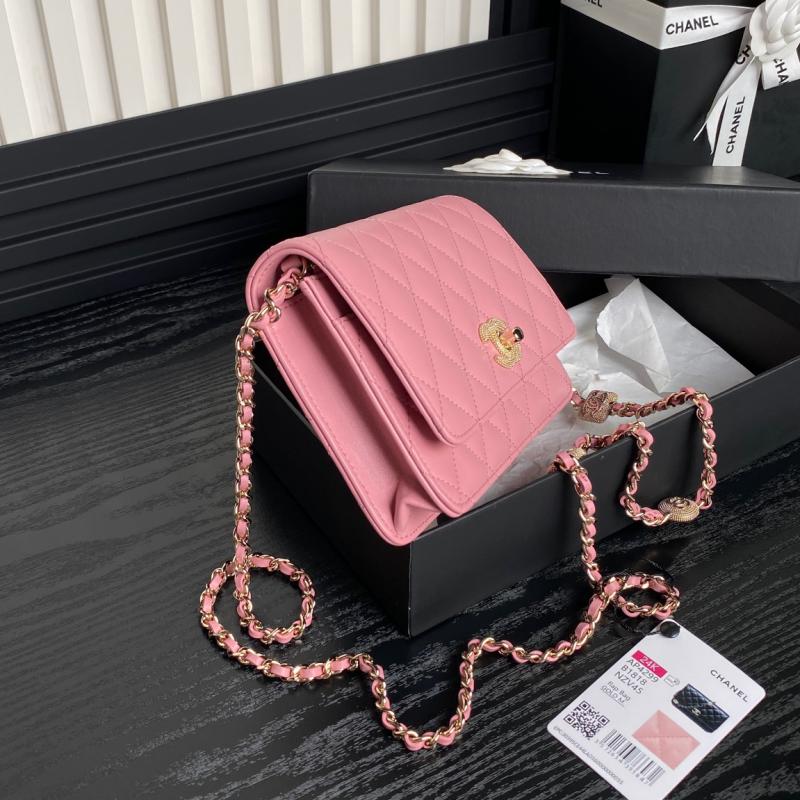 Chanel Lambskin WOC Chain Wallet AP4299 Pink