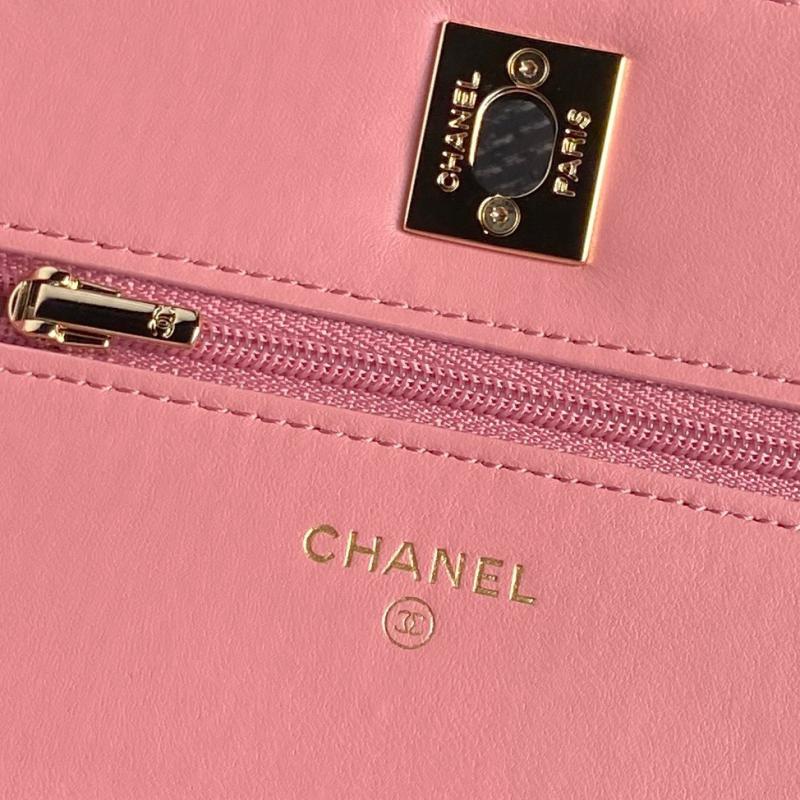 Chanel Lambskin WOC Chain Wallet AP4299 Pink