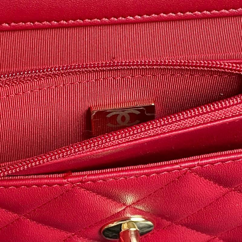 Chanel Lambskin WOC Chain Wallet AP4299 Red