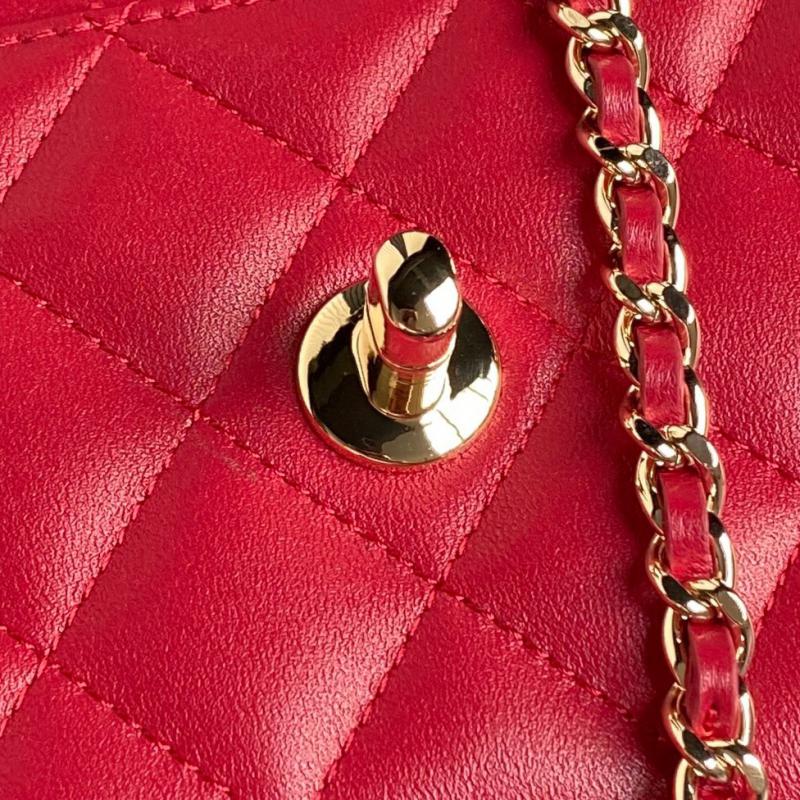 Chanel Lambskin WOC Chain Wallet AP4299 Red