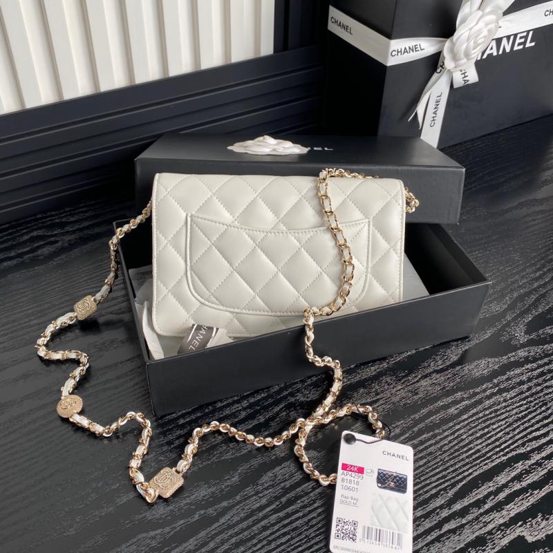 Chanel Lambskin WOC Chain Wallet AP4299 White