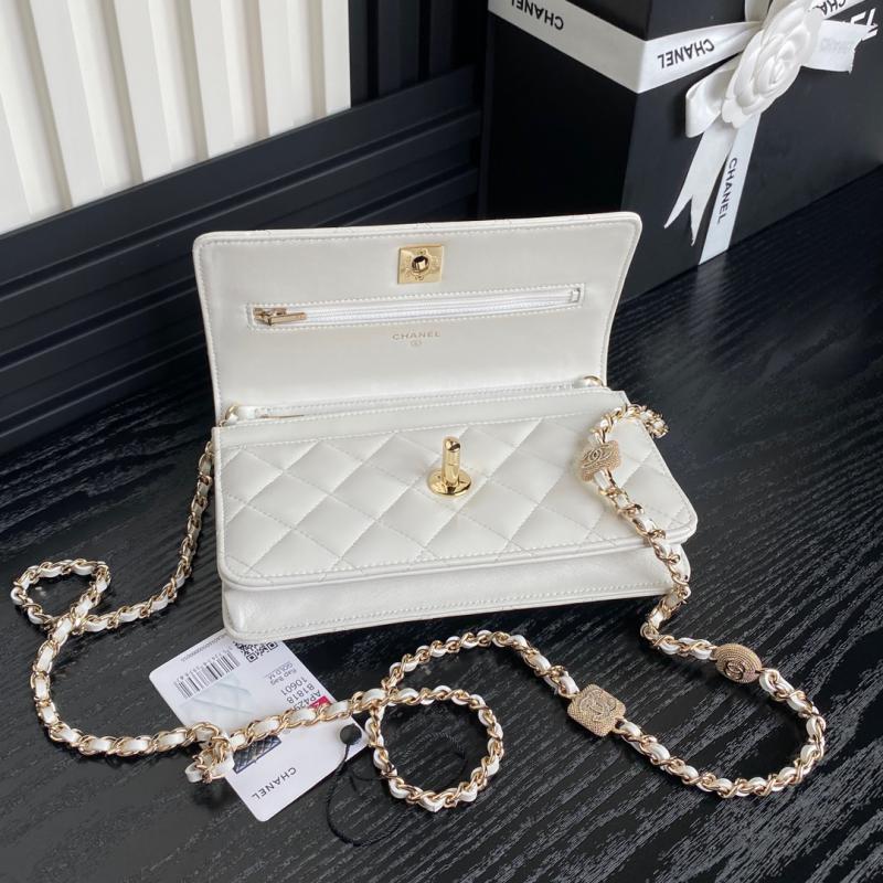 Chanel Lambskin WOC Chain Wallet AP4299 White