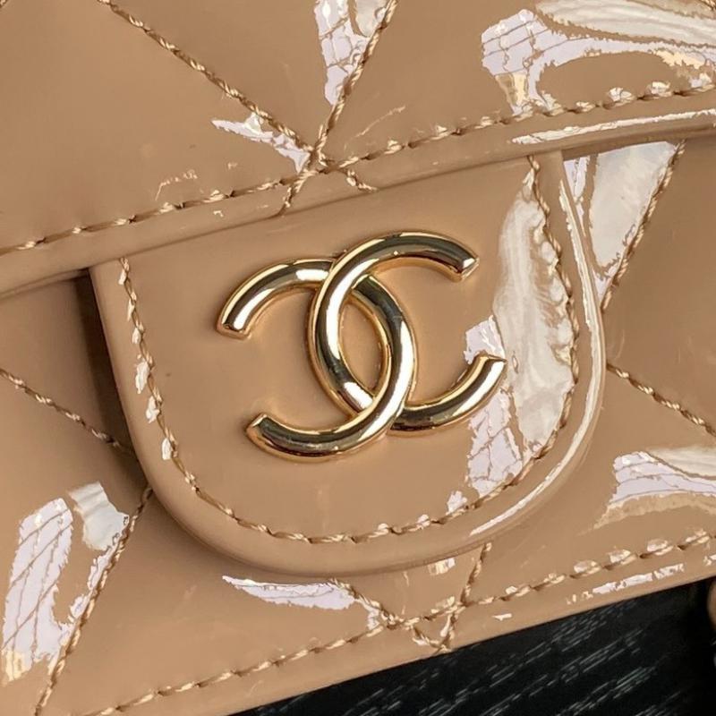 Chanel Patent Leather Mini Flap Bag AP3226 Beige