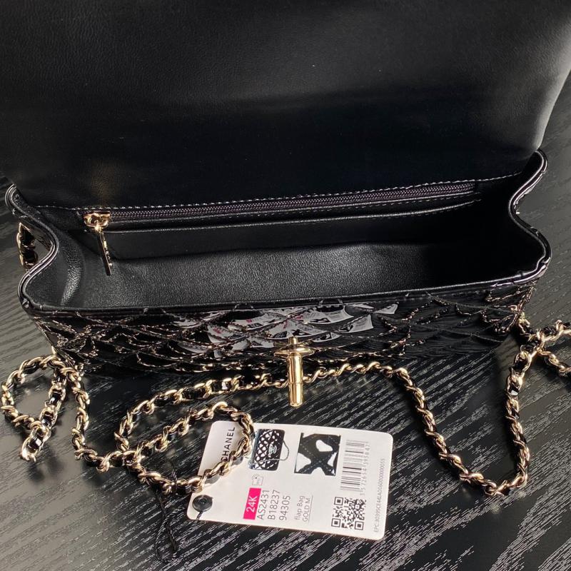 Chanel Patent Leather Mini Flap Bag AS2431 Black