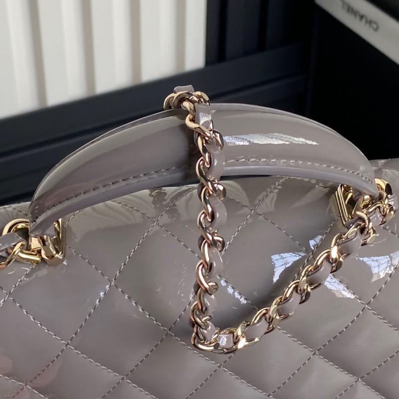 Chanel Patent Leather Mini Flap Bag AS2431 Grey