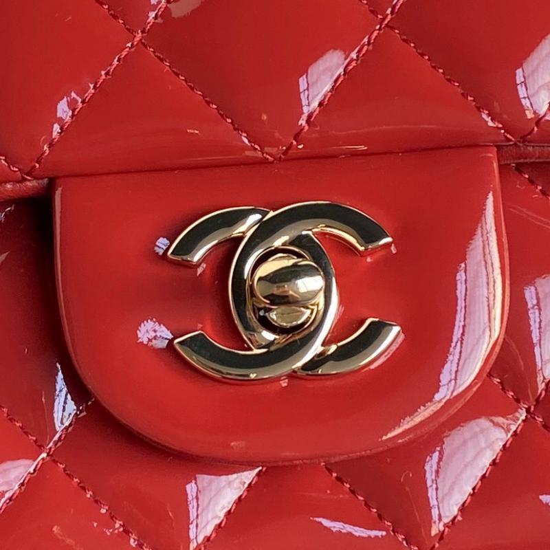 Chanel Patent Leather Mini Flap Bag AS2431 Red